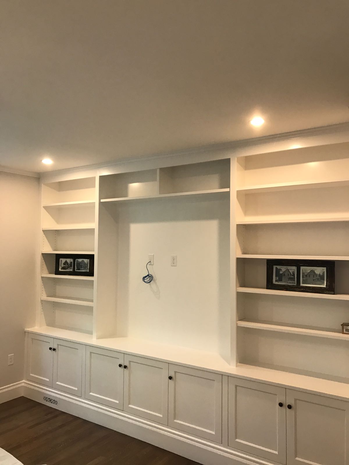 White built-in entertainment center