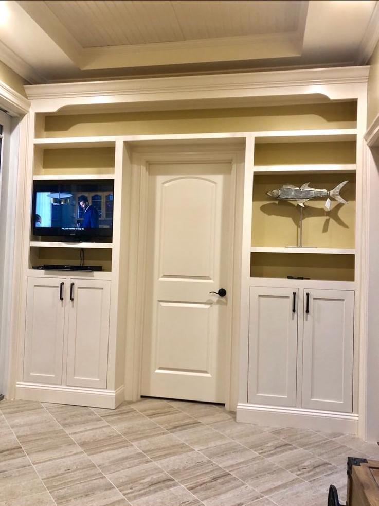 Built-in cabinets with TV nook